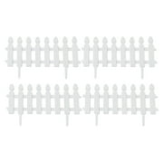 NSESSHome Clearance Garden Fence with 4 Pieces Fence Insert White Plastic, Garden Picket Fence Edgings Lawn Flowerbeds Plant Borders Decorative Garden Yard